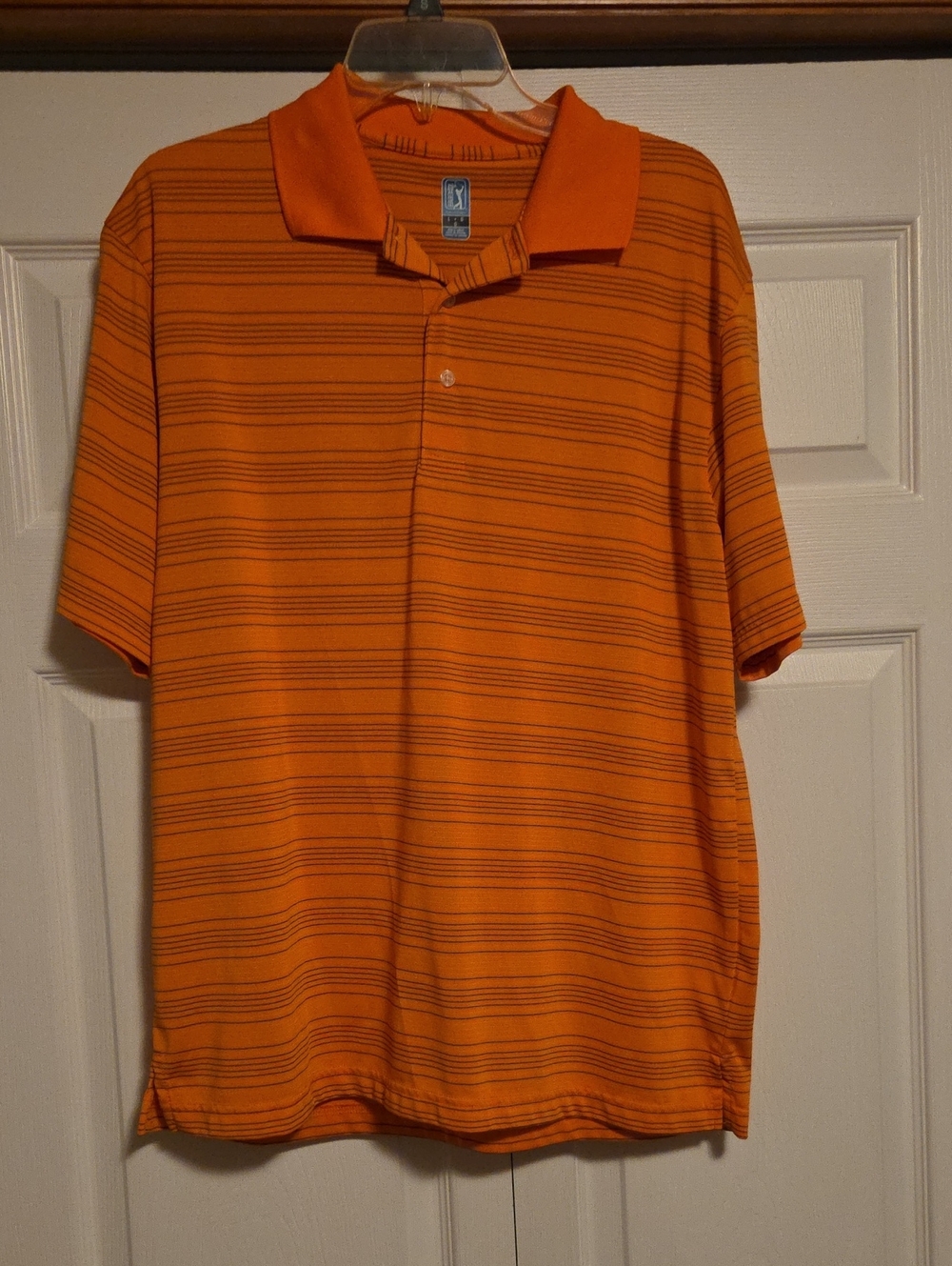 PGA Tour Orange Striped Polo